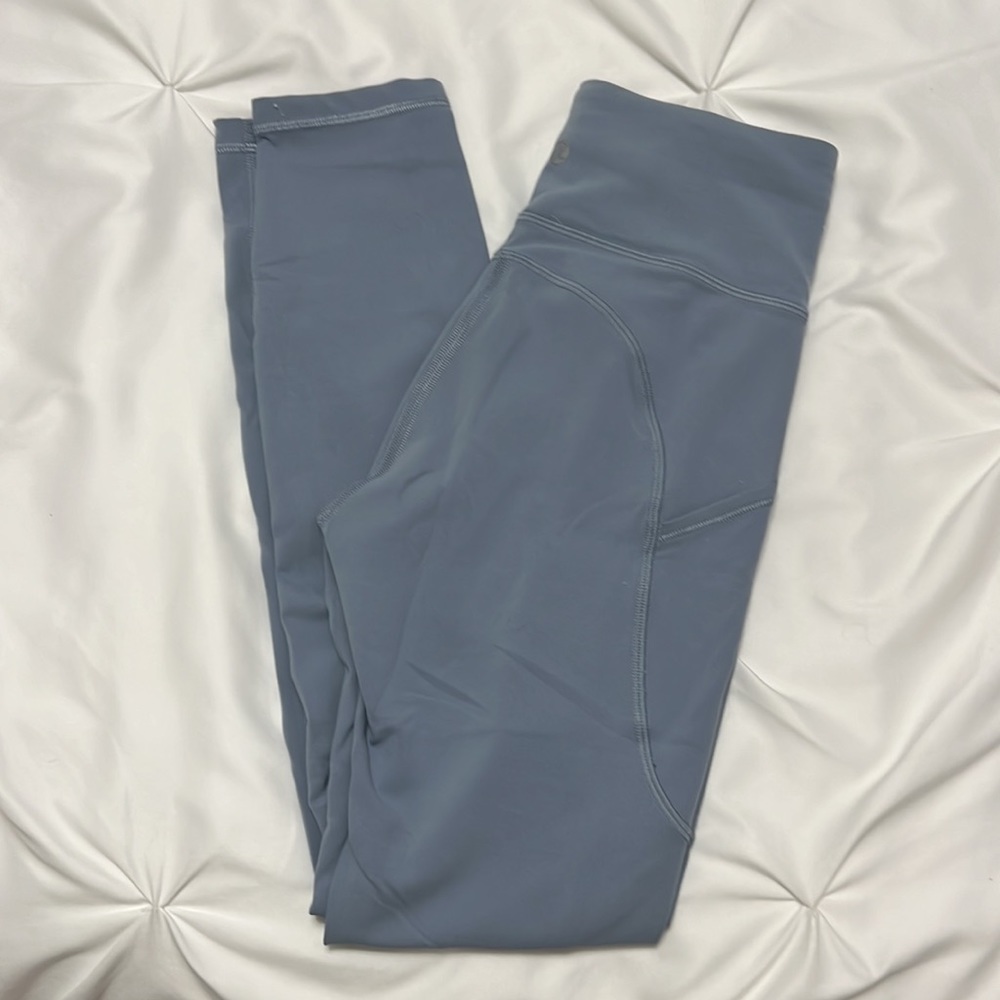 Lululemon wunder train high rise legging with pockets size: 2 color: chambray